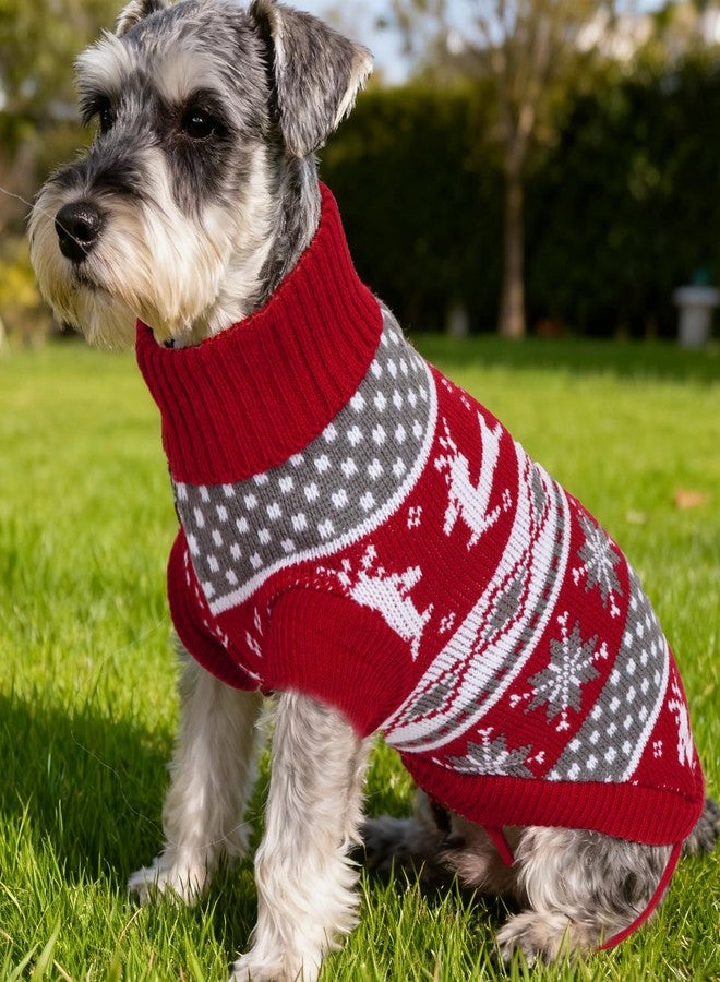 ishua Christmas Dog Sweaters & Dog Christmas Sweaters Pet - Cozy Warm Pet Clothes for Dogs & Cats, Nice for Indoor & Outdoor (Chest 15.75in-18.11in) - Image 5